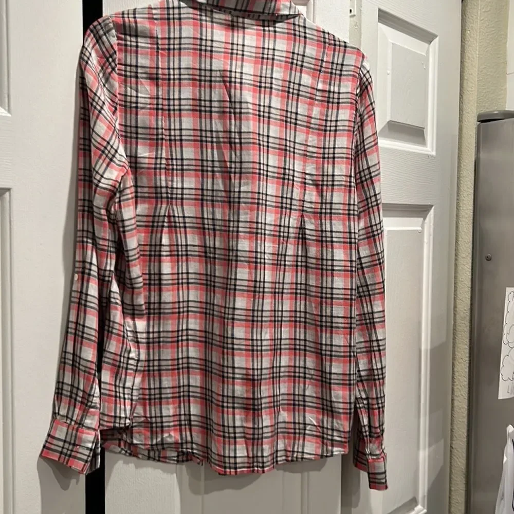Joie Plaid Button Down Top, Size Medium - Picture 7 of 7